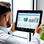 **

"A professional entrepreneur, fully clothed in appropriate business attire, thoughtfully reviewing data on a tablet showing sustainable business metrics, in a bright modern co-working space filled with plants, safe for work, perfect anatomy, natural proportions, professional, family-friendly, well-formed hands, proper finger count, natural body proportions, appropriate content."

**