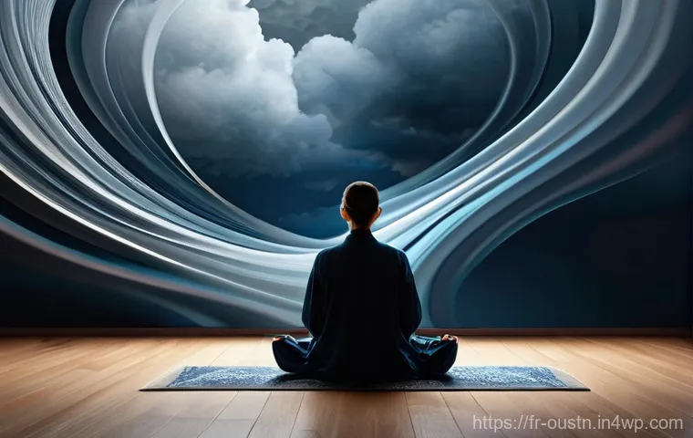 지속 가능한 영감을 위한 명상 기법 - **Prompt 1: Mental Clarity and Flow of Ideas**
"A serene adult individual, dressed in comfortabl...