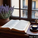 Home 18 지속 가능한 영감 관리를 위한 저널링 기법 - A serene morning writing ritual scene in a cozy Parisian apartment: soft natural light filters throu...